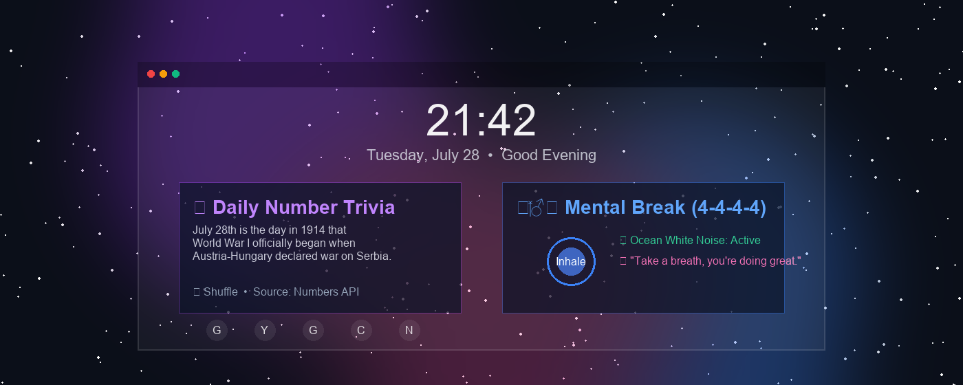 Aesthetic New Tab Preview